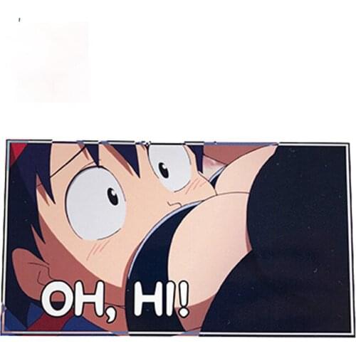 Fuzhen Boutique Decals Exterior Accessories Oh, Hi! Anime Boobs Printed Slap Car Sticker Cartoon Anime Window Bumper Decal