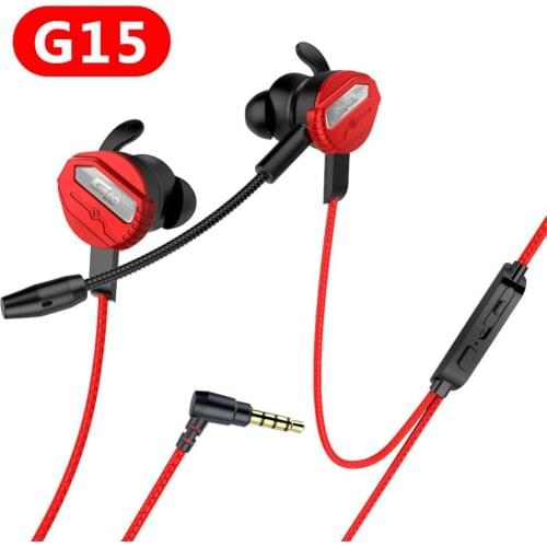 G15 3.5mm Universal In-Ear Wired Stereo Gaming Earphone Dual Microphone Headset