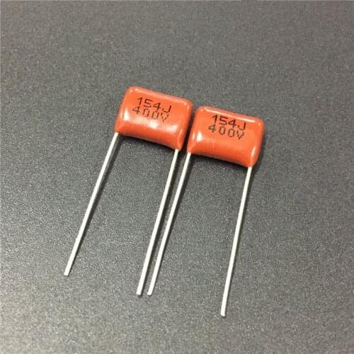 10pcs CBB capacitor 154 400V 154J 0.15uF 150nF P10 CBB21 Metallized Polypropylene Film Capacitor