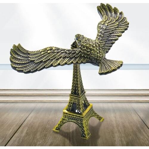 Creative Metal Balance Eagle Gravity Bird Eiffel Tower Landmark Buildng Ornament Children Christmas Gift Tower Modern Home Decor