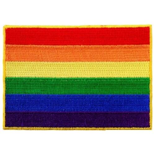Hot! RAINBOW FLAG EMBROIDERED PATCH - GAY MARRIAGE RIGHTS LESBIAN LGBT PRIDE iron-on (Size is about 5-3.4 cm )