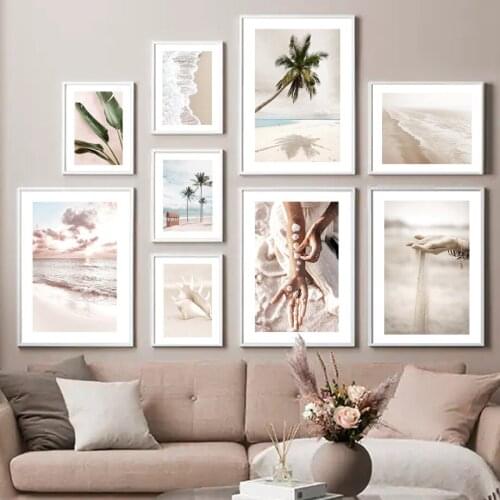 Nordic Style Posters and Prints for Living Room Frameless Landscape Seascape Wall Art Pictures On Wall Loft Room Decor