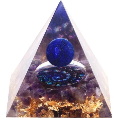 Natural Crystal Decorative Pyramid Energy Good Luck Balancing Meditation Yoga Astrology Amethyst Gemstone Decor