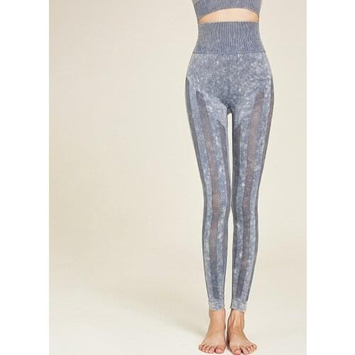 2021 New Seamless Yoga Pants High Stretch Leggings Trousers Breathable Mesh Top Fitness Womens Homewear Sportswear