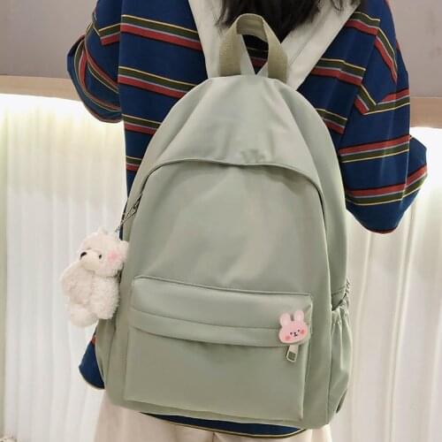 New Casual Backpacks Women 2021 Solid Color Women Shoulder Bag Nylon Teenage Girl School Bag Trend Backbag Female