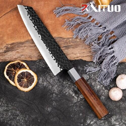 Handmade Chef Knife 8 Inch Japanese Kiritsuke Knife High Carbon Stainless Steel Professional Kitchen Cooking Slicing Tools