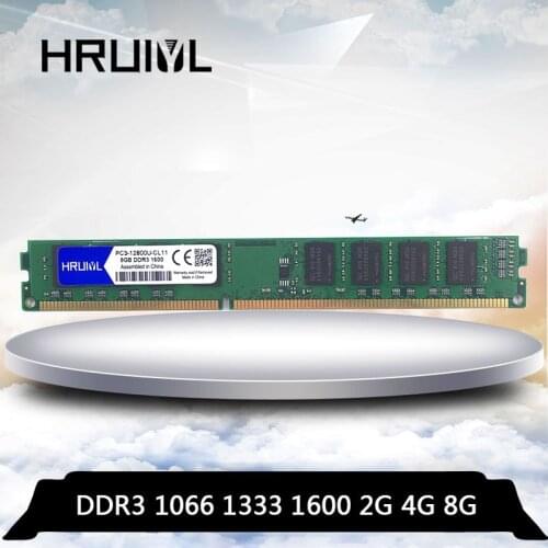 HRUIYL DDR3 4GB 8GB 2GB 1066mhz 1333mhz 1600MHZ Memory RAM PC3-8500U PC3-10600U PC3-12800U Desktop PC Memoria DIMM 4G 8G 240 pin