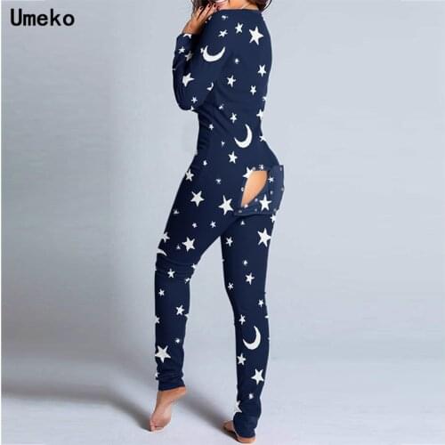 Sexy Women Bodysuit Long Sleeve Bodycon Stretch Leotard Open Pants Button Long Romper Pajamas Women Jumpsuit Overalls
