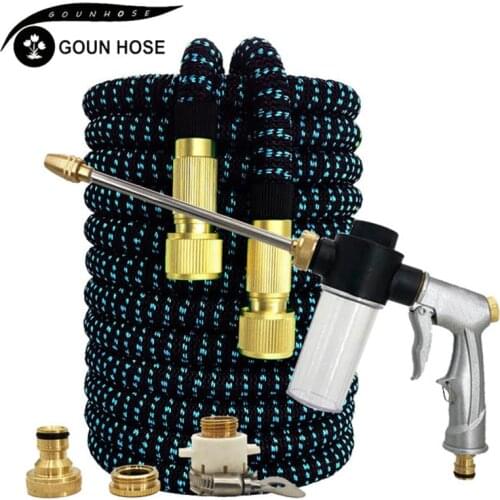 Garden Hose Set with Expandable Water Injector Magic Garden Hose Sprayer Hose High Pressure Watering Hose Car Wash Gun Sprayer