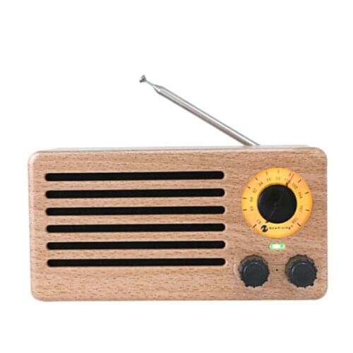 Portable Speakers Retro Wooden Wireless Music Bluetooth Speaker HiFi Home Theater Sound Receiver Stereo Subwoofer TF Radio