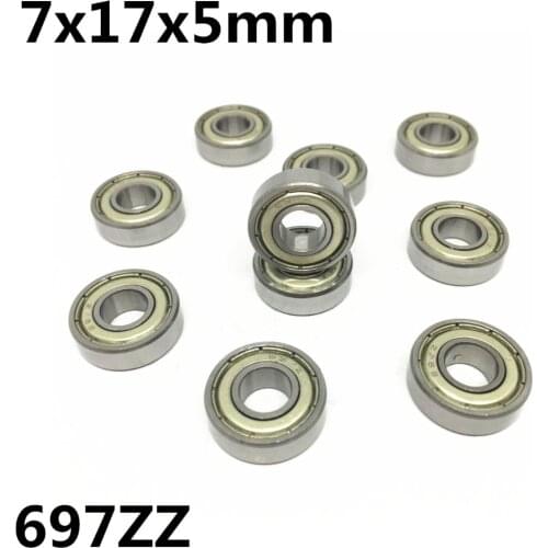 10Pcs 697ZZ 697-2Z 7x17x5 mm Deep groove ball bearing Miniature bearing High quality 697Z