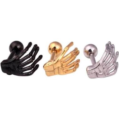 BUDROVKY 2pc Unisex Tiny Fashion Boho Stainless Steel Finger Ear Stud Earrings Women Men Accessories Fashion Piercing Jewelry Co