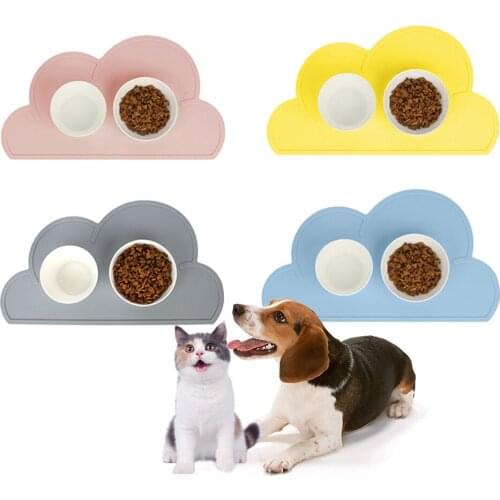 Silicone Pet Dog Placemat Waterproof Cloud Shape Feeding Mat Pad For Cat Easy Washing Bowl Food Drinking Water Pet Supplies
