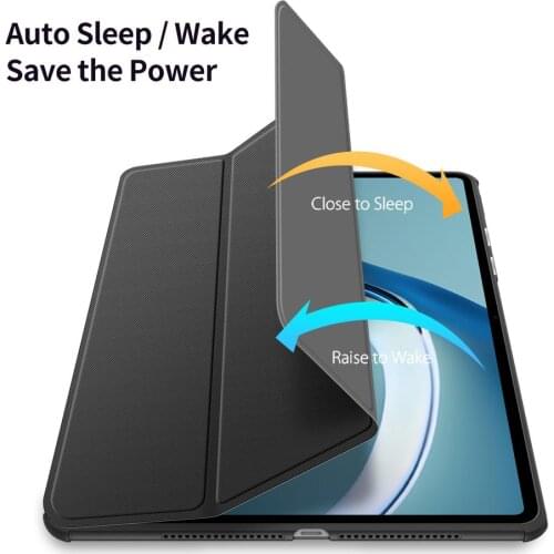MeterMall Clamshell PU Leather Smart Auto Ipad Case for Huawei Matepad Pro 12.6 with Pencil Pen Tray Flip Type Protective Case