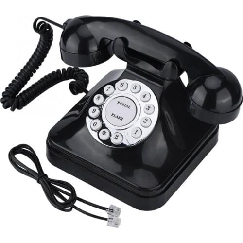 WX-3011 Retro Telephone Vintage Antique Phone Wired Corded Landline Telephone Number Storage for Home Office Hotel Use