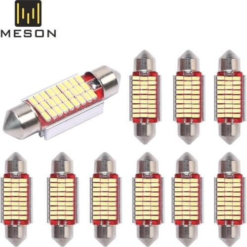 10Pcs C5W LED Canbus Festoon 31mm 36mm 39mm 42mm for car Bulb Interior Reading Light License Plate Lamp White 5000K free error