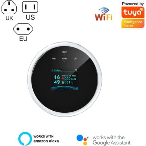 Tuya WiFi GAS LPG Leak Sensor Alarm Fire Security Detector APP Control Safety Smart Home Leakage Sensor Support Smart Life App