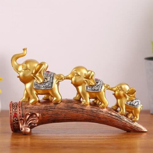 CREATIVE RESIN THREE CUTE ELEPHANT STATUE HOME DECOR CRAFTS ROOM DECORATION OBJECTS RESIN ANIMAL FIGURINES WINE CABINET ORNAMENT