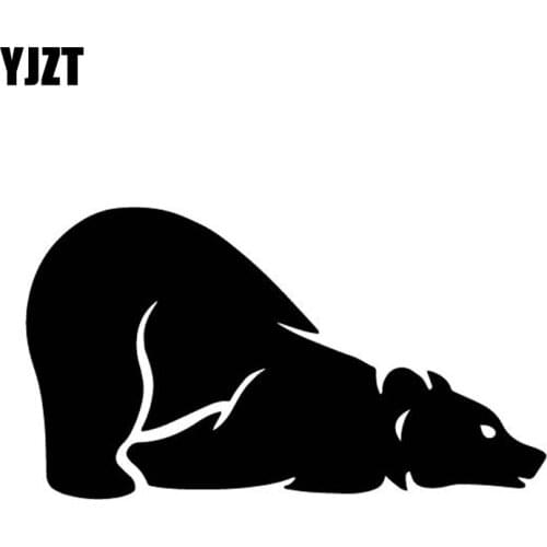 YJZT 16.3CM*9.2CM Lazerbear Decor Cartoon Car Sticker Vinyl Decal Car Door Accessories Black/Silver C4-1372