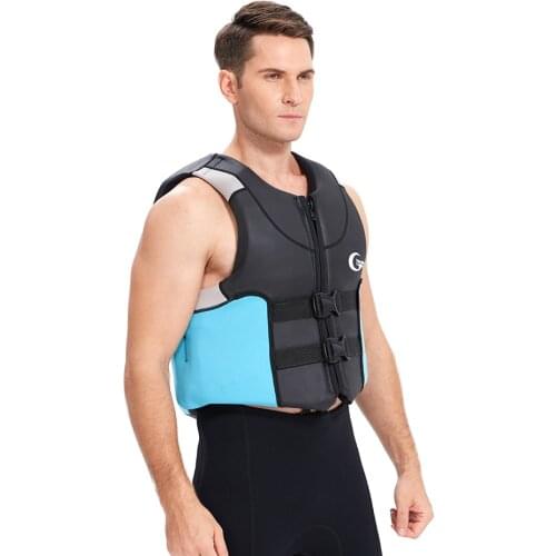 YONSUB Thick High Buoyancy Adult Life Jacket Neoprene Rescue Fishing Life vest Water Sports Equipment Motorboat Swimming Surfing