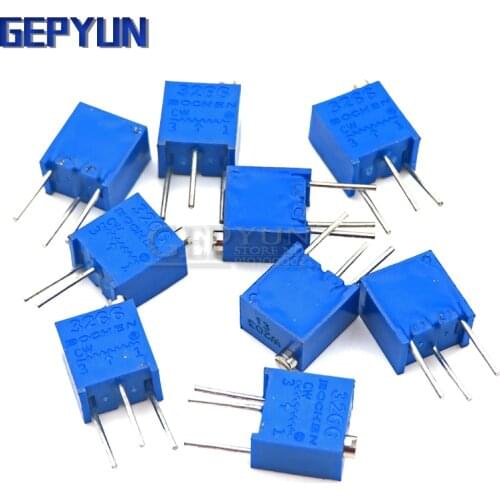 10PCS 3266W adjustable precision potentiometer 1K 2K 5K 10K 20K 50K 100K 200K 500K 103 1M 3266 Gepyun