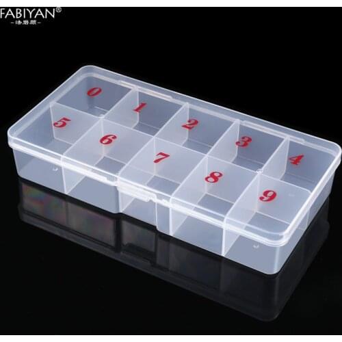 10 Cells Empty Box Storage Container Organizer Case For Rhinestone Decoration Glitter Tips Gems False Nail Art Pro