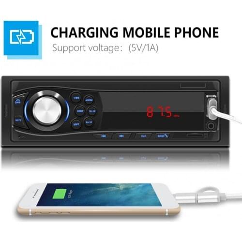 1028 Handsfree LED Digital Car MP3 Player Plastic Metal Bluetooth AUX TF Card U Disk Head Unit Receiver for 12V Automobiles