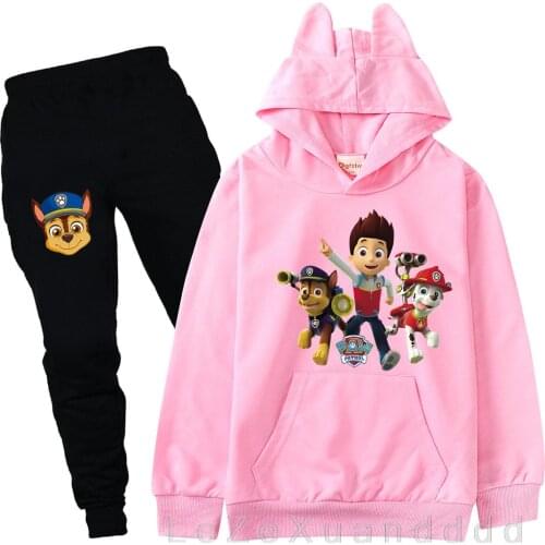 PAW PATROL Fashion Fall Clothes Toddler Girls Cotton Cute Girls Tops and Pants 2Pcs Children Clothing Sets