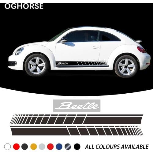 2 Pcs Car Door Side Stripes Sticker Body Decal For Volkswagen VW Beetle Accessories Car Syling