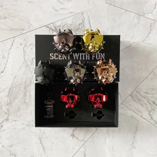 2021 Creative Bulldog Diffuser Essential Oil Scent Car Air Freshener Auto Perfume Fashion Car Decoration Good Smell Fragrance