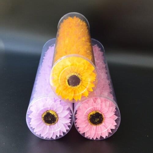 25Pcs Sunflower Soap Flower Head Bouquet Gift Box Decor With Soap Flower DIY Wedding Christmas Home Decor Flower Shop Supplies