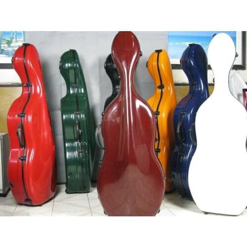 4/4 darkPurple fiberglass cello hard case w/ wheells #6728