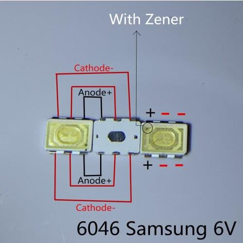 500pcs LED Backlight 6046 High Power LED 1W 6V Cool white For SAMSUNG LED LCD TV Backlight Application