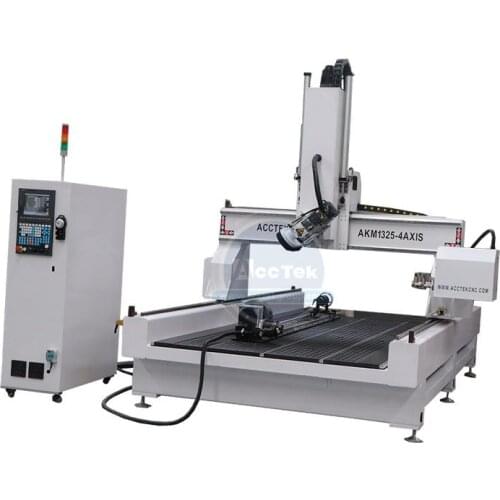 AccTek wooden door design 4 axis cnc machine with 180 degree spindle for sale 1325