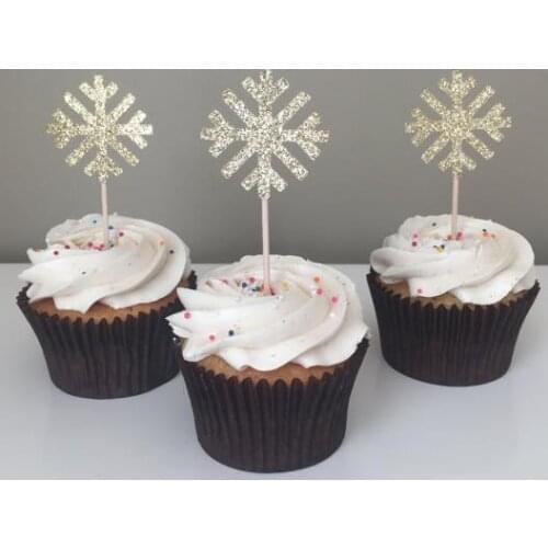 Glitter Winter Onderland Snowflake Party Cupcake Toppers Engagement Bachelorette birthday Wedding Bridal Shower toothpicks