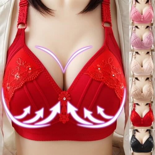 Bra Plus Size Sports Bra Seamless Sexy Push Up Bralette Womens Embroidered Elastic And Breathable Underwear Without Steel Ring