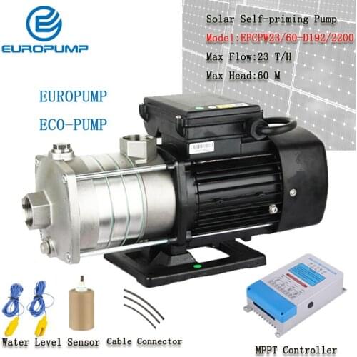 EUROPUMP Solar Centrifugal Pump 3HP Solar Self Prime Pump DC 192V Max 23T/H Lift 60M booster Pump MODEL(EPCPW23/60-D192/2200)