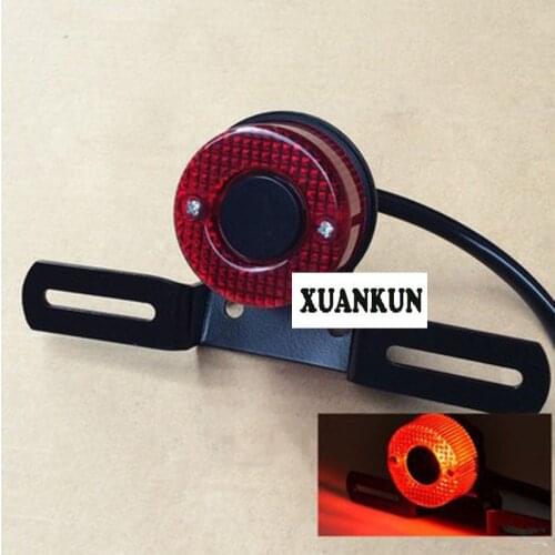 CG125 Motorcycle Retro Modified Rear Tail Light Retro Brake Light Rear License Plate Light