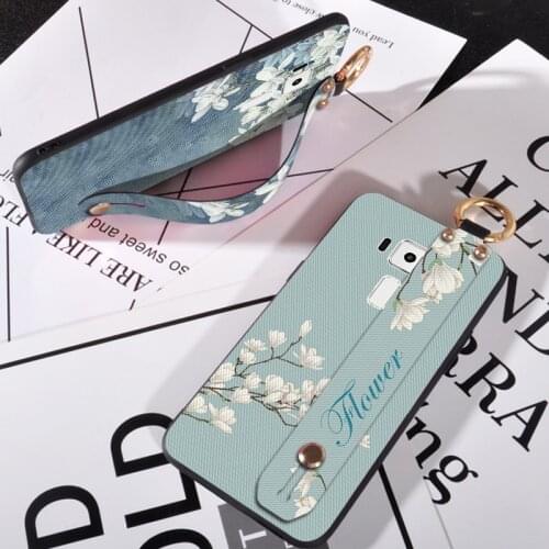 Flowers Soft Silicone Case For Asus Zenfone Max Pro M1 ZB601KL ZB602KL TPU Wrist Strap Cover For Asus ZenFone 3 ZE552KL