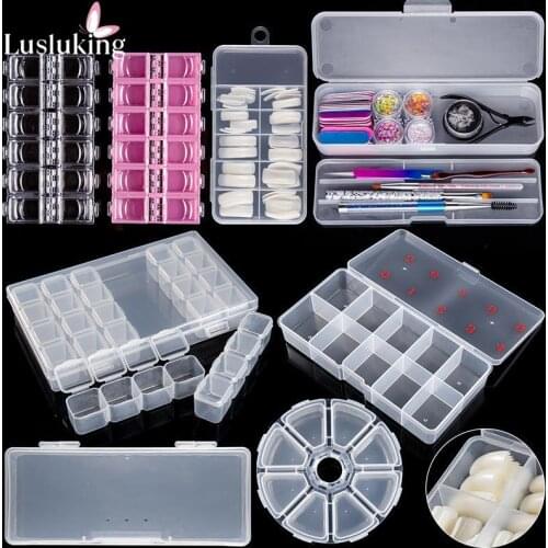 Storage Case Container Organizer Empty Box False Tips Glitter Rhinestone Tools Plastic Nail Art Manicure