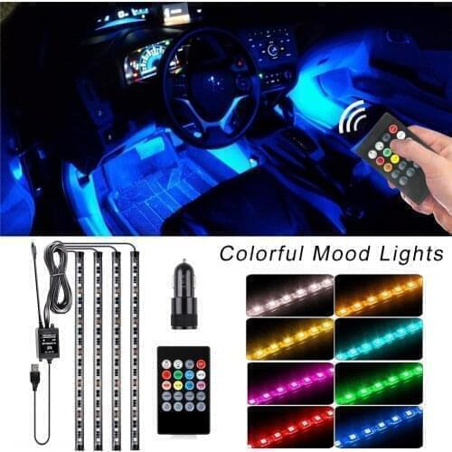 Auto Interior Decorative Atmosphere Light Ambient Light by APP Control Govee 36/48/72 LED Car Interior Lights Music Led Car Foot