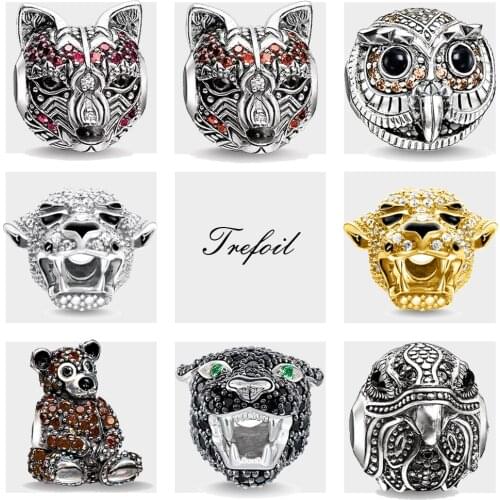 DIY Beads Fox Charm 5mm Hole,Fashion Silver Jewelry Trendy Gift For Women Men Boy Girl Fit Bracelets Necklace Choker 2019 New