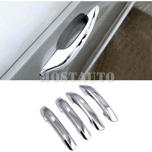 For Audi A4 B9 4dr Sedan 2016-2017 ABS Chrome Side Door Handle Cover Trim 4pcs Car Accessories Interior Car Decor Car Trim
