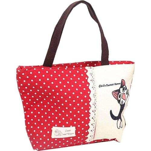 M430 Canvas Printing Women Bag Cute Cat Girl Patterns Summer Bag Beach Bag Shopping Bag