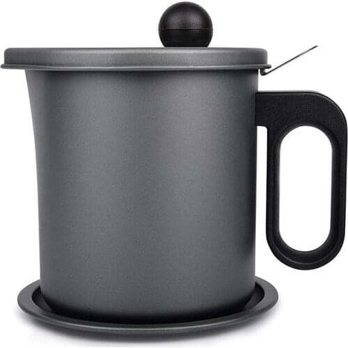 Bacon Grease Container with Strainer, 1.7 L Kitchen Hot Oil Container, Used Cooking Oil Storage Can for Kitchen Counter