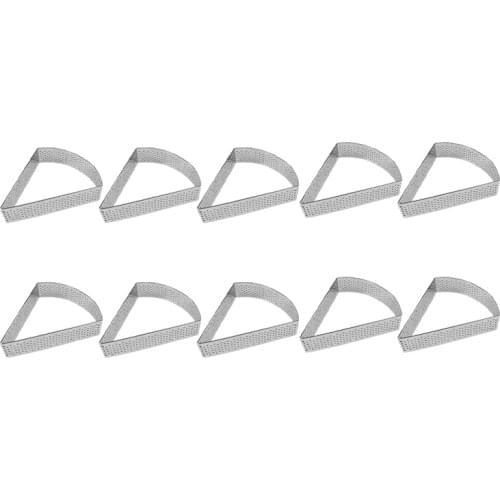 Mousse Cake Tart Fan-Shaped Stainless Steel Ring DIY Dessert Pizza Cheese Mold Fruit Cream Pie Pan Baking Tools,10 Pcs