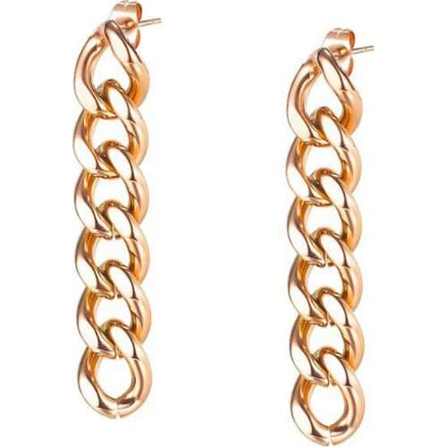 Stainless Steel Rose Gold Pearl Geometric Square Women Delicate Drop Earrings Jewelry Gift For Him