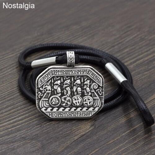 Nostalgia Viking Warrior On Ship Protection Runes Valknut Raven Symbols Vikingos Pulseira Viking Bracelet Vikings Serie Jewelry