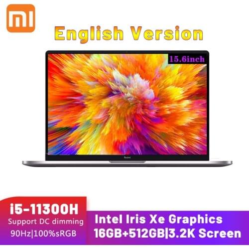 Xiaomi Mi RedmiBook Laptop Pro 15.6inch Intel Core i5-11300H 16GB DDR4 512GB SSD Intel Iris Xe 3.2K 90Hz Win10 Notebook 100%sRGB