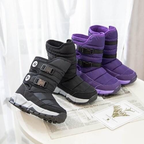 2021 New Children Boots Boys Winter Shoes Designer Toddler Snow Boots for Girls Plush Keep Warm Round Toe Girls Baby Ankle Boots